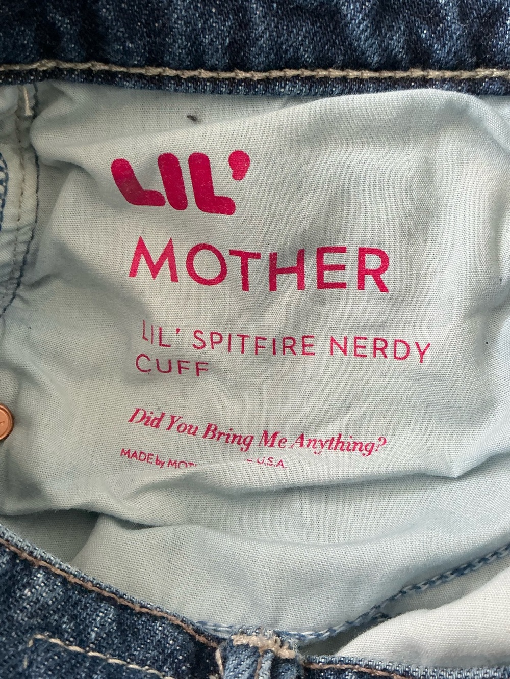 MOTHER SUPERIOR Jeans Lil’ Mother Lil’ Spitfire Nerdy Blue Size 24 - Picture 14 of 16